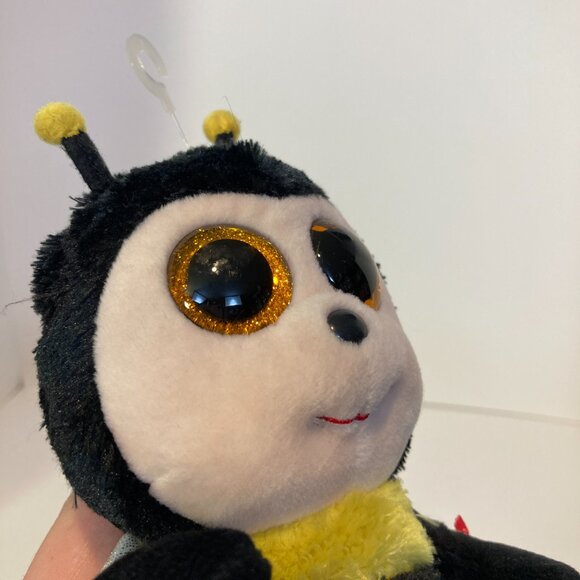 Ty Beanie Boos Buzby Bumble Bee 6" Stuffed Plush Toy 2017 Orange Eyes With Tag - Picture 3 of 11